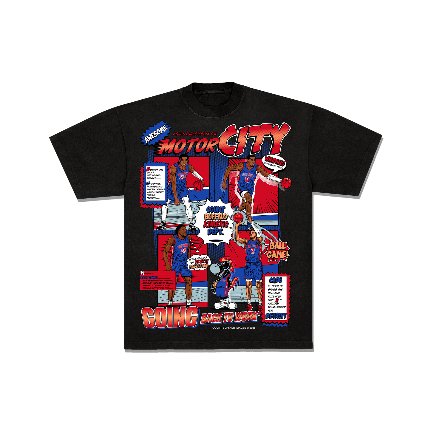 DETROIT BASKETBALL COMIC TEE